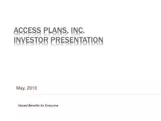 Access Plans, Inc. Investor Presentation