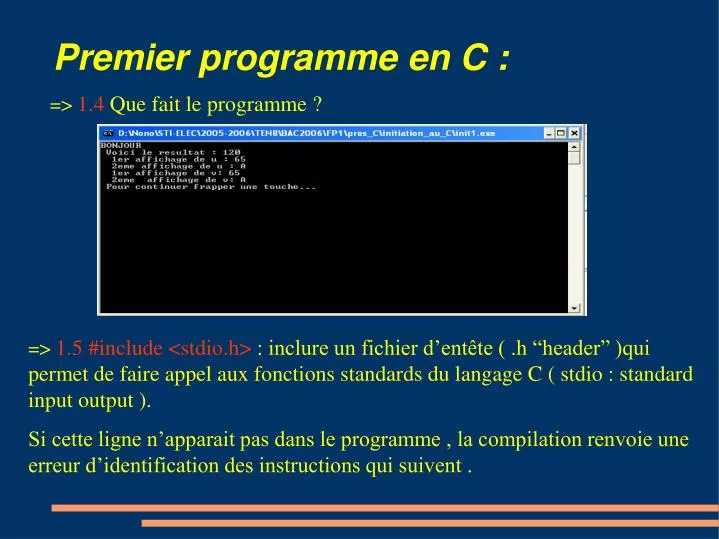 premier programme en c