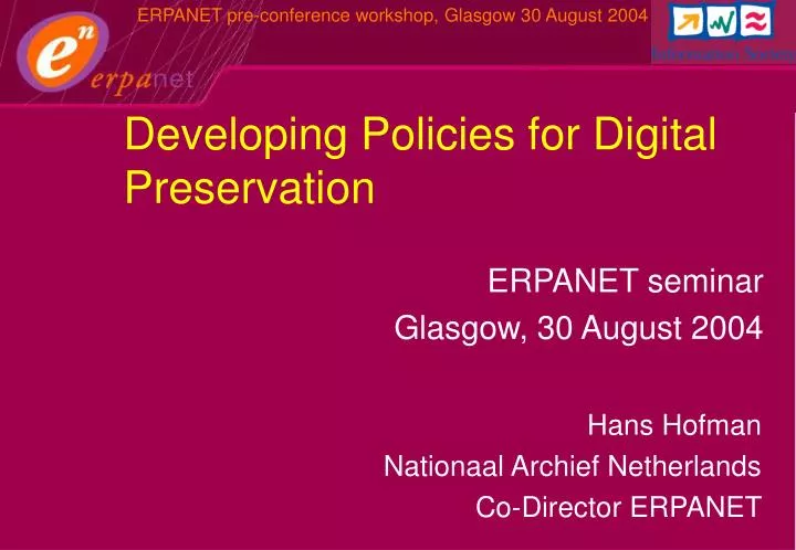 developing policies for digital preservation