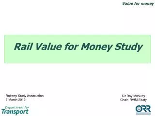 Rail Value for Money Study