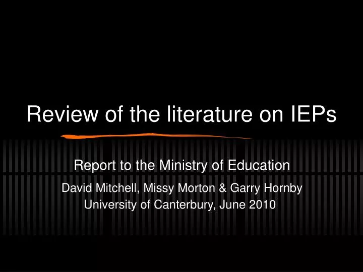 review of the literature on ieps