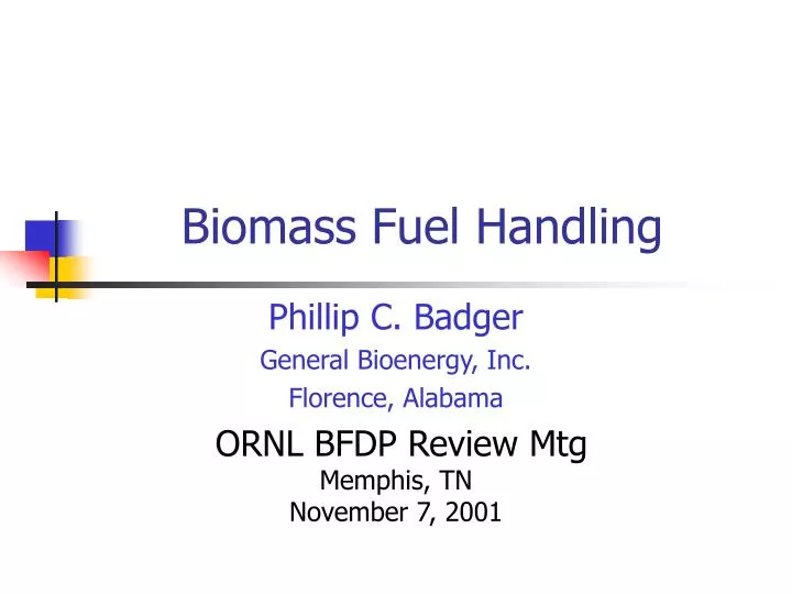 biomass fuel handling