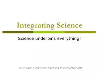 Integrating Science