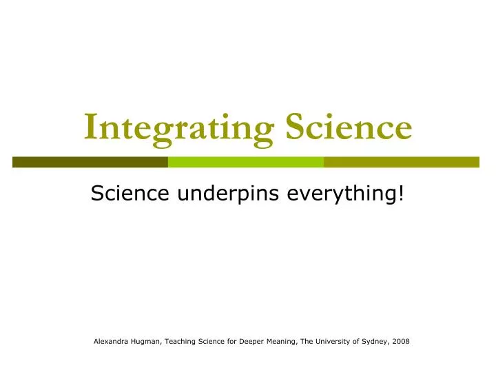 integrating science