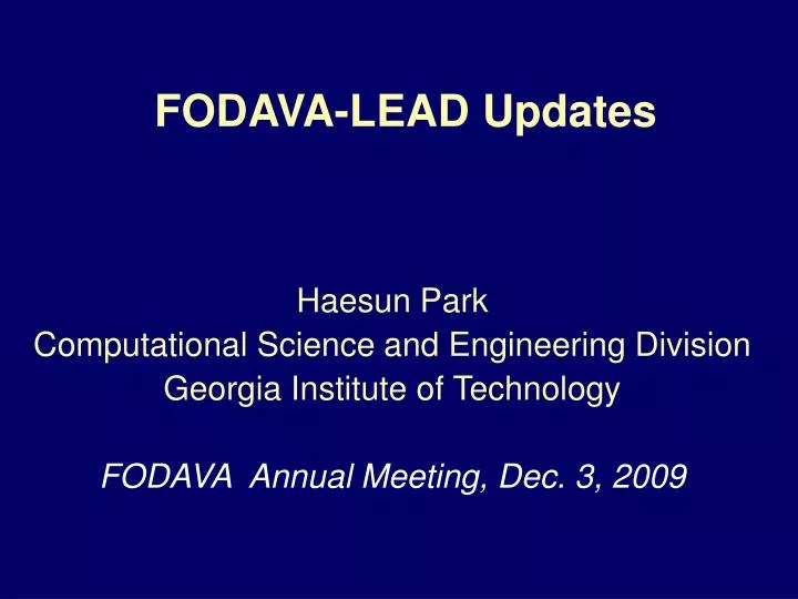 fodava lead updates