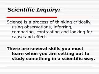 Scientific Inquiry: