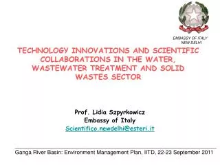 TECHNOLOGY INNOVATIONS AND SCIENTIFIC COLLABORATIONS IN THE WATER, WASTEWATER TREATMENT AND SOLID WASTES SECTOR