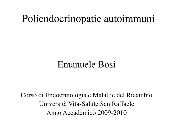 poliendocrinopatie autoimmuni