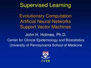 Supervised Learning Evolutionary Computation Artificial Neural Networks Support Vector Machines
