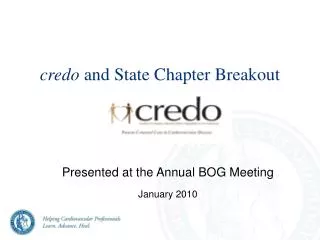 credo and State Chapter Breakout