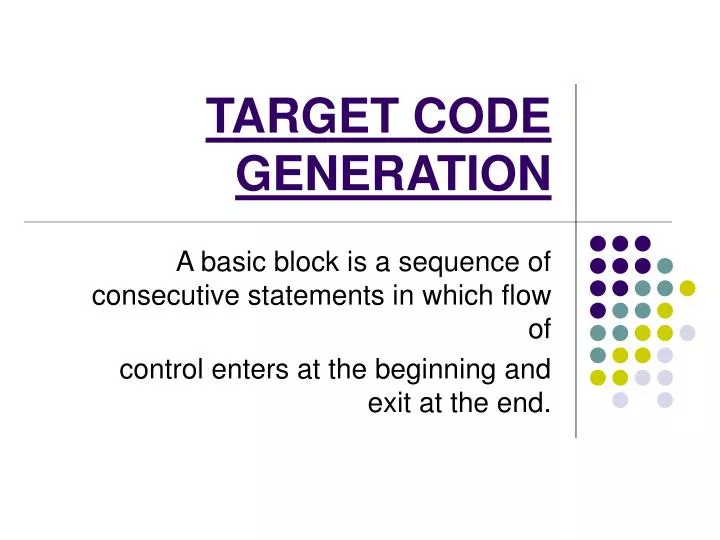 target code generation