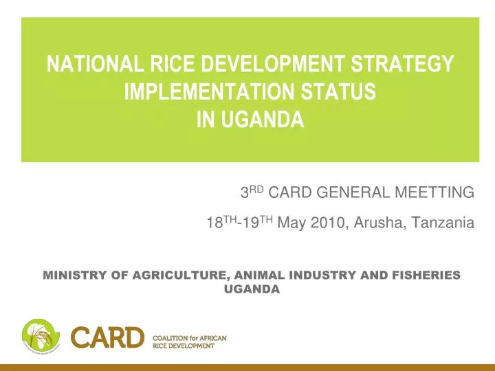 national rice development strategy implementation status in uganda