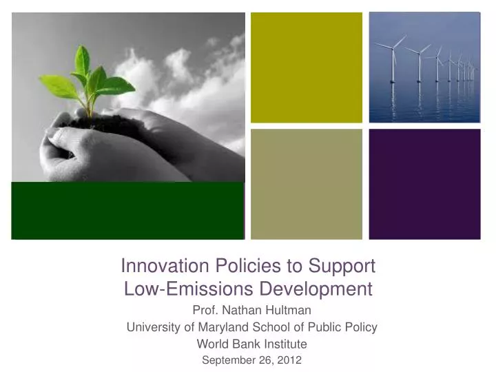 innovation policies to support low emissions development