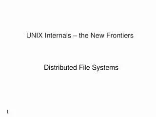 UNIX Internals – the New Frontiers