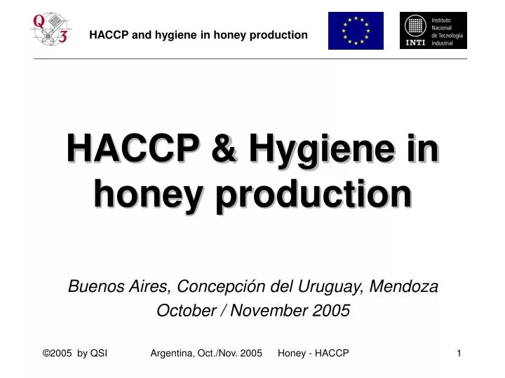 haccp hygiene in honey production