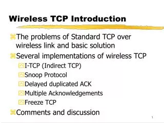 Wireless TCP Introduction