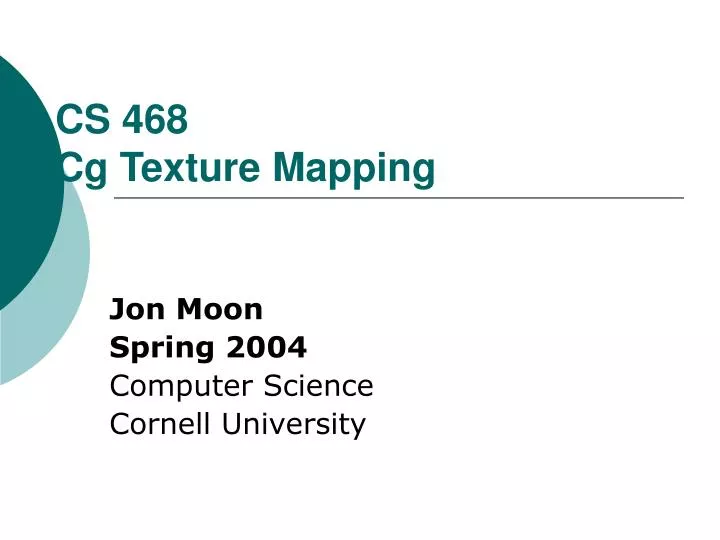 cs 468 cg texture mapping