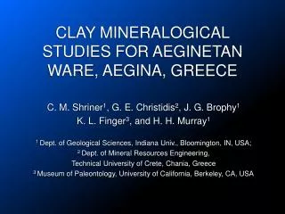 clay mineralogical studies for aeginetan ware, aegina , greece