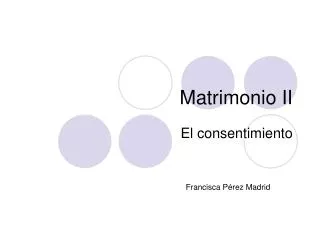 matrimonio ii