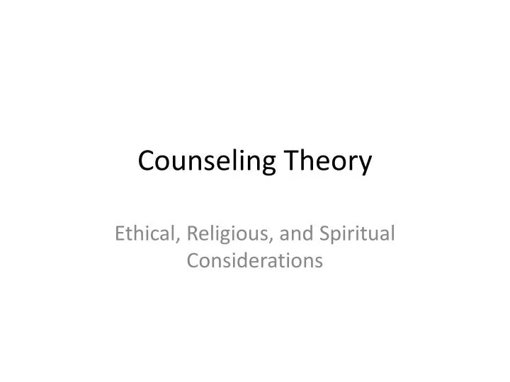 counseling theory
