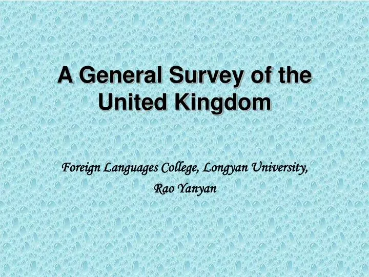 a general survey of the united kingdom