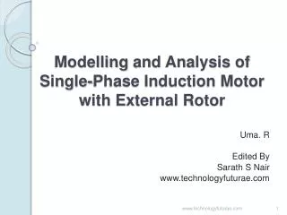 Modelling and Analysis of Single-Phase Induction Motor with External Rotor