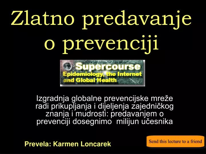 zlatno predavanje o prevenciji