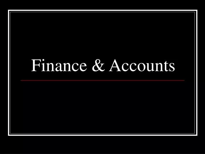 finance accounts