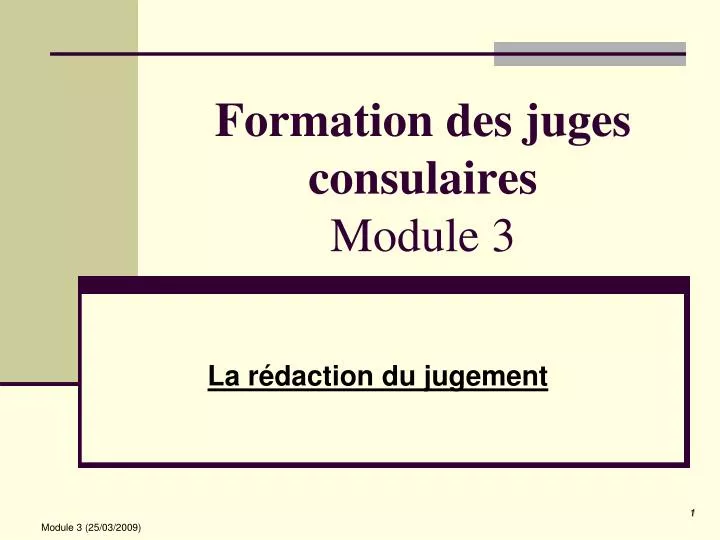 formation des juges consulaires module 3
