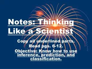 Notes: Thinking Like a Scientist