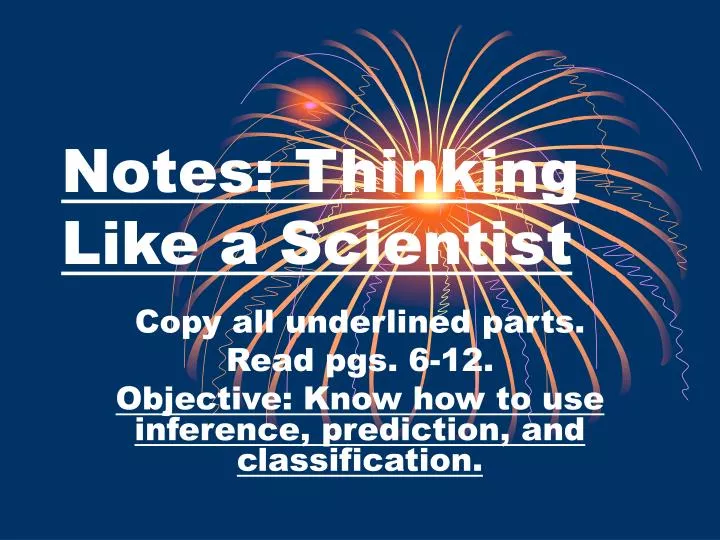 notes thinking like a scientist