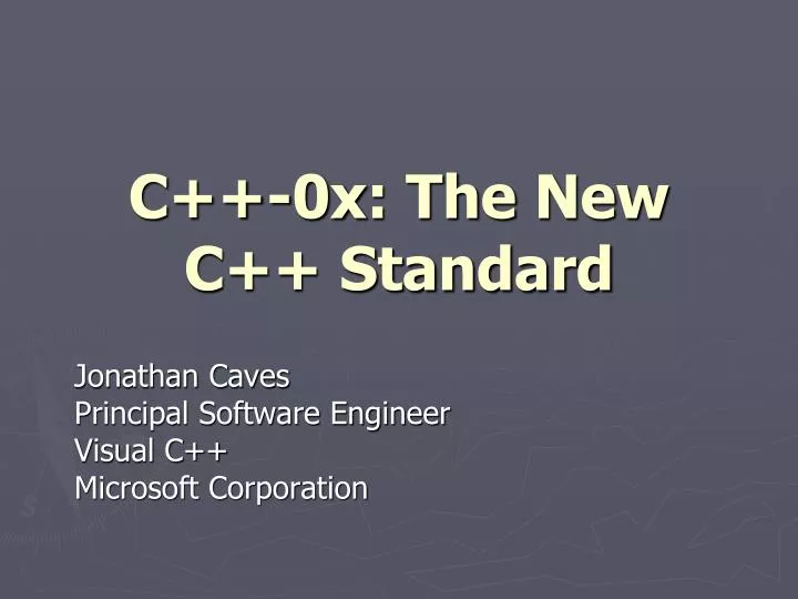 c 0x the new c standard