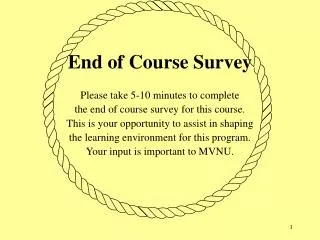 End of Course Survey
