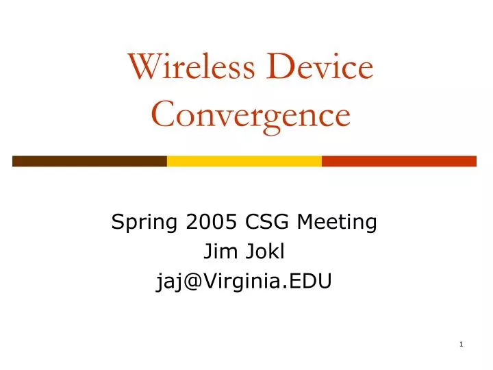 wireless device convergence
