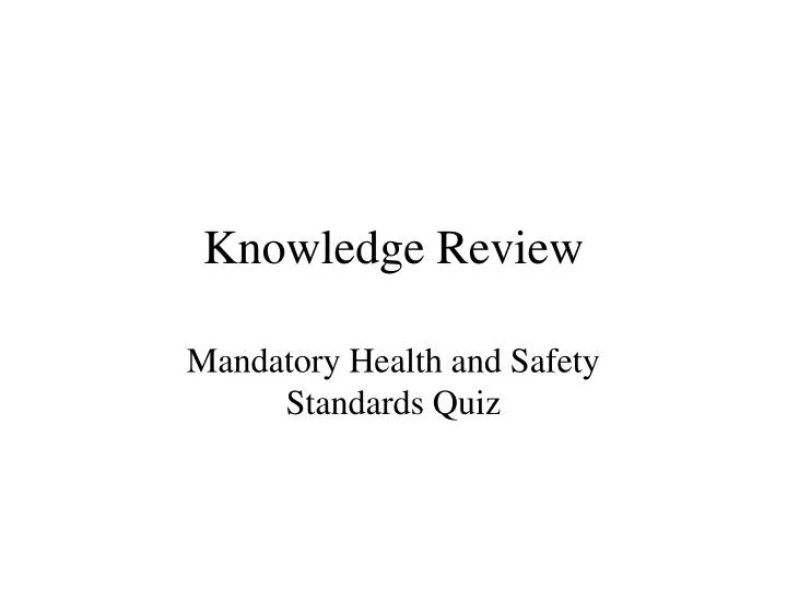 knowledge review