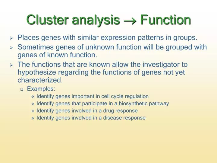 cluster analysis function