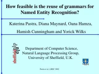 How feasible is the reuse of grammars for Named Entity Recognition?