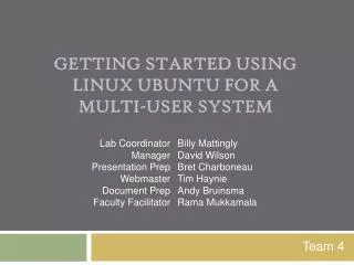 Getting Started Using Linux Ubuntu for a Multi-User System