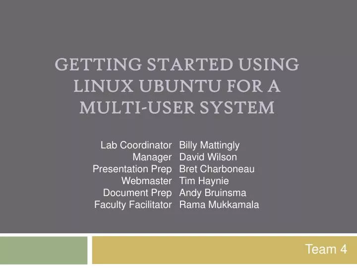 getting started using linux ubuntu for a multi user system