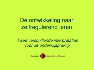 de ontwikkeling naar zelfregulerend leren
