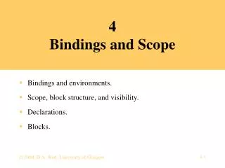 4 Bindings and Scope