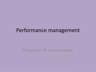 Performance management