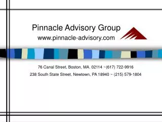 Pinnacle Advisory Group www.pinnacle-advisory.com