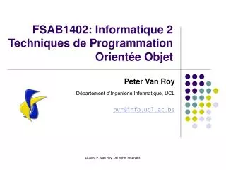 fsab1402 informatique 2 techniques de programmation orient e objet