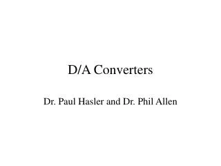 D/A Converters