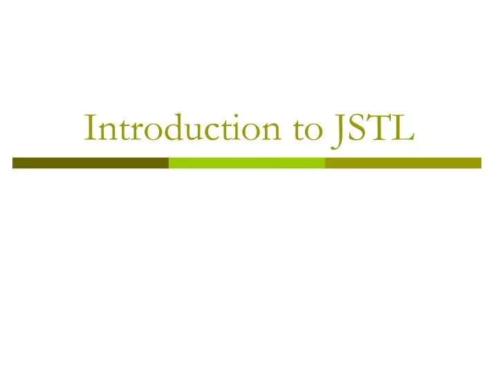 introduction to jstl