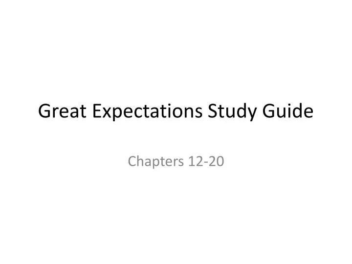 great expectations study guide
