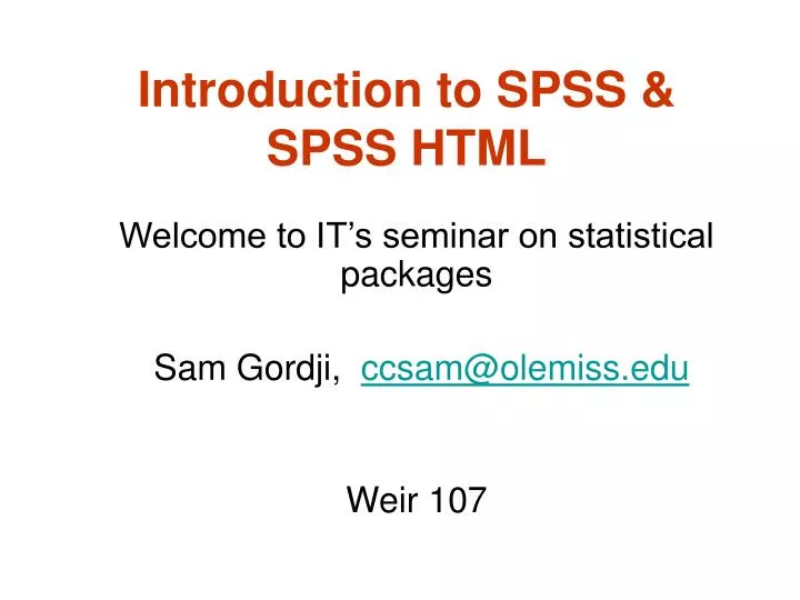 introduction to spss spss html