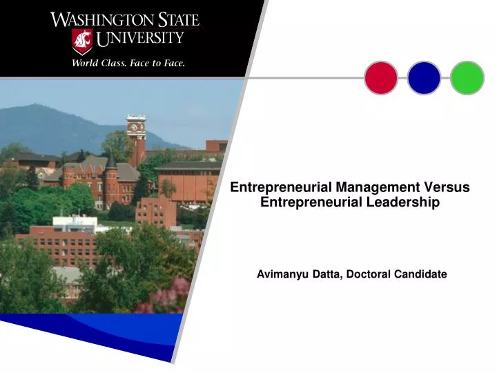 entrepreneurial management versus entrepreneurial leadership