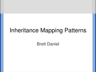 Inheritance Mapping Patterns